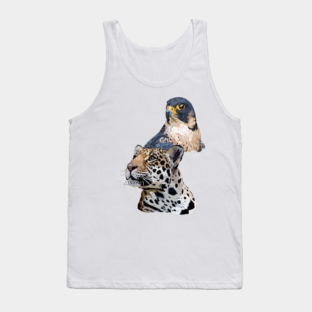 Peregrine Falcon and Jaguar Tank Top by obscurite